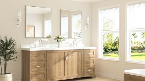 TETOTE Brushed Nickel Bathroom Mirror - Image 2