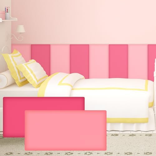 12 Pack Wall Padding Headboard 15.75" x 7.87" x 1.18" Rose Pink Colors by Hahafelt