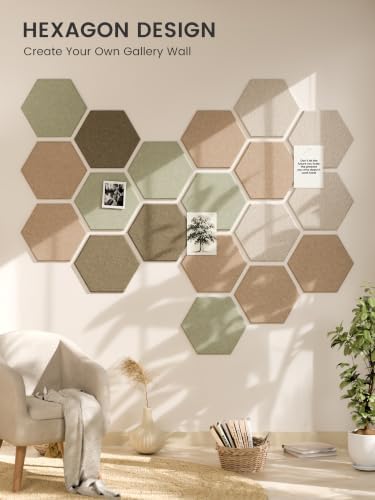 Fluxynara Extra Large 12-Pack Felt Bulletin Board Tiles, Linen Dusk - Image 6