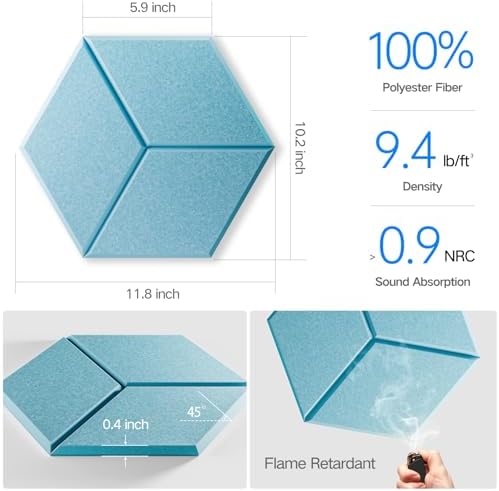 12 Pack Self-Adhesive Acoustic Panels 12" X 10" X 0.4" - Image 3