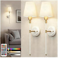 Battery Operated Wall Sconce: Set of 2 Wireless Wall Light 12000mAh by DORESshop