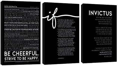 Office Wall Art by Three Panel Motivational Art, Inspirational Quote Canvas by GUTTATYART