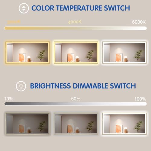 55x36 Inch LED Bthroom Mirror - Image 4