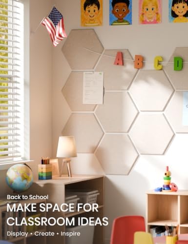 Fluxynara 8-Pack Hexagon Felt Bulletin Board Tiles - Image 5