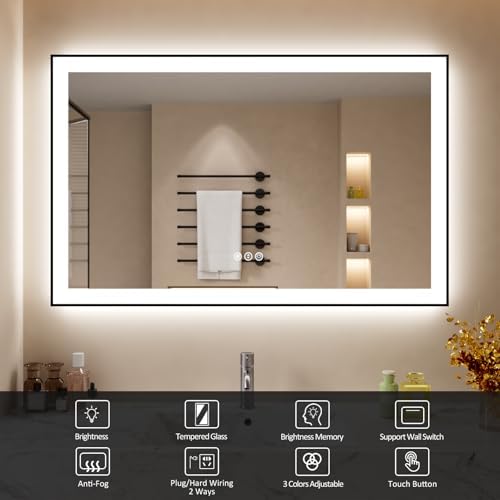 48x30 Inch LED Bathroom Mirror - Image 2