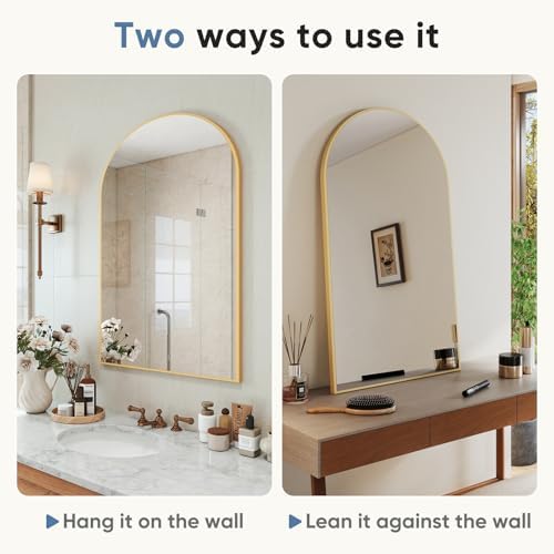 NEWBULIG 38"X30" Arched Bathroom Wall Mirror - Image 6
