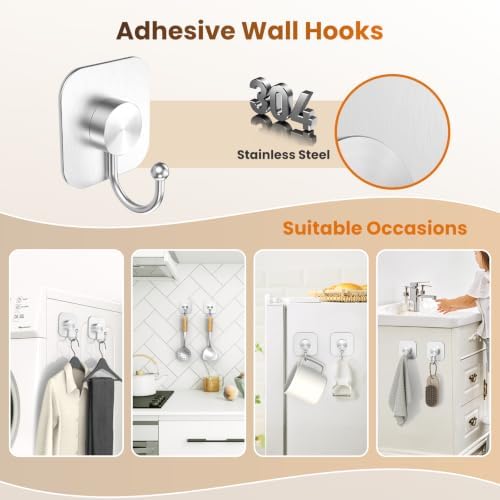 Aikzik 4 Pack Large Heavy Duty Wall Hooks - 26lb Max - Image 3
