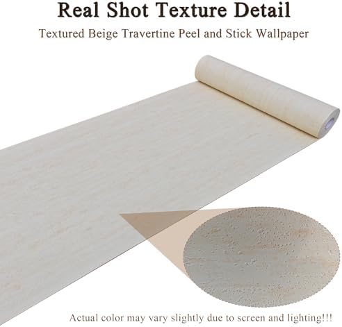 Beige Travertine Peel and Stick Wallpaper, 23.6 x 118 in - Image 2