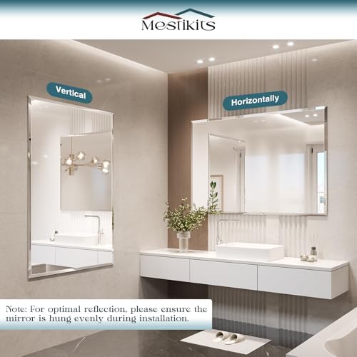 Frameless Bathroom Mirror 30"x48", Beveled Bathroom Mirror - Image 5