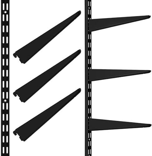 Colingmill 8 Pcs Black Twin Rail Upright Wall Shelving System 25 Inch by Colingmill
