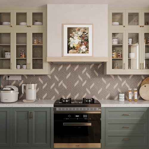 Herringbone Peel and Stick Wallpaper Boho Geometric Contact Paper Brown - Image 5