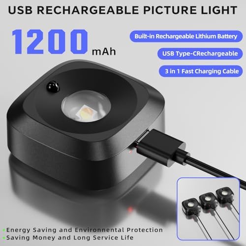 Picture Lights for Wall 3 Pcs, Rechargeable Battery Operated Magnetic Wall - Image 4