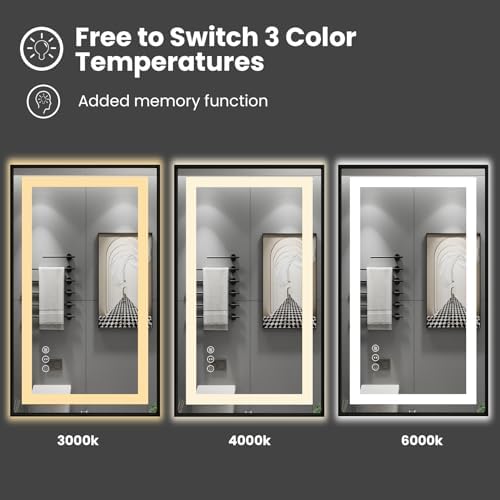 Amorho 24"X36" LED Bathroom Mirror - Image 4