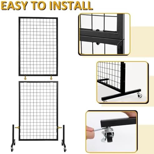 2 Packs 1.8' x 5.7' Grid Wall Panels Standing Wire Grid, Display Rack - Image 6