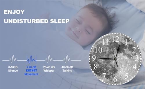 Moon Wall Clock 10 Inch Battery Operated Clock Silent Non-Ticking Modern Clocks - Image 6