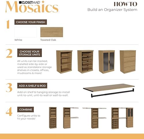 ClosetMaid Mosaics 3 Shelf & Door Storage Cabinet, Customizable Closet System - Image 7