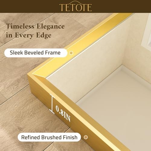 TETOTE Brushed Brass Bathroom Mirror - Image 2