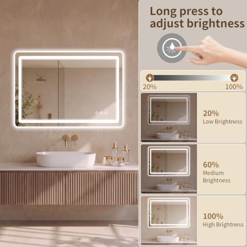 BEAUTYPEAK 30"x36" LED Bathroom Mirror - Image 3