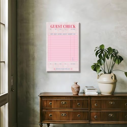 Pink Blank Guest Check Poster Trendy Retro Art Print Vintage Style Wall Art - Image 7