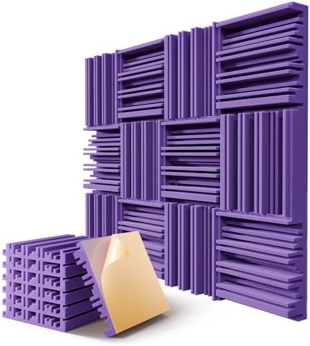 12 Pack Acoustic Foam Panels for Walls, Self-Adhesive Soundproofing Padding by LIGHTDESIRE