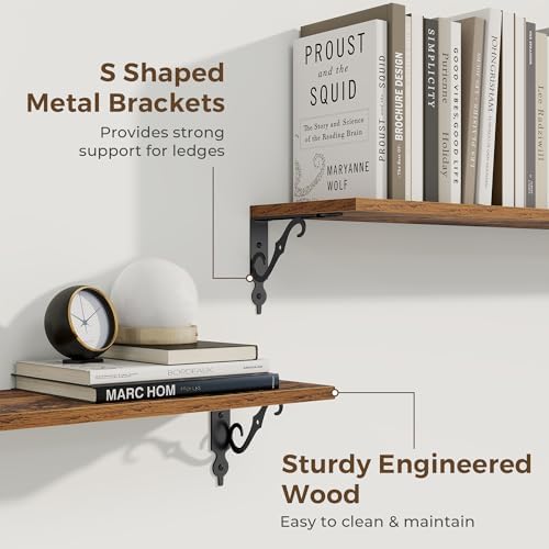 RICHFOCUS Floating Shelves for Wall Decor, 24Inch Shelves Set of 2, 24W x 8D - Image 4