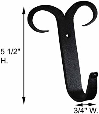 Renovators Supply Manufacturing Scroll Single Wall Hook, Wrought Iron Black - Image 2