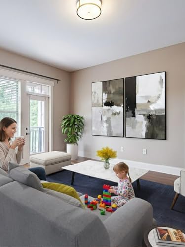SAFERRYHOME Neutral Abstract Grey and Black Wall Art Set of 2 - Image 6