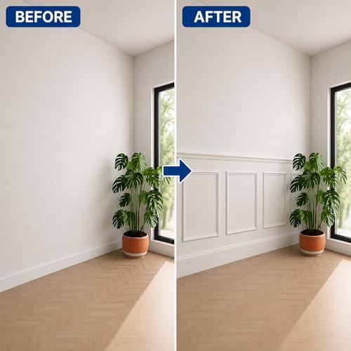 3 Set Peel and Stick Wall Molding Kit, Pre Cut Wainscoting Panels - Image 5