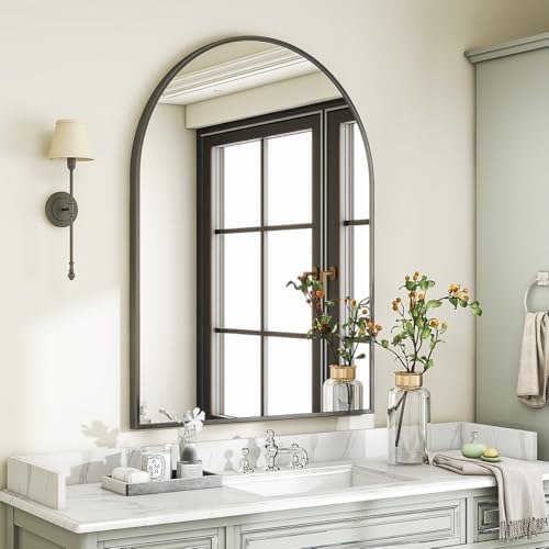 VooBang Large Arched Wall Mirror, 36 x 48 inch Arch Bathroom Mirror Black - Image 7