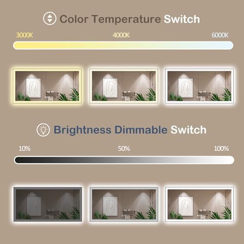 55x30 Inch LED Bathroom Mirror - Image 5