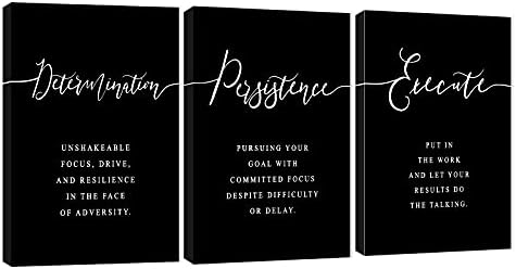 3 Piece Inspirational Wall Art, Quote Motivational Canvas Art by GUTTATYART