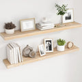 fuqing 48 Inch Floating Shelves 6.7'' Deep Natural Wood Shelves Set of 2 by Fuqing