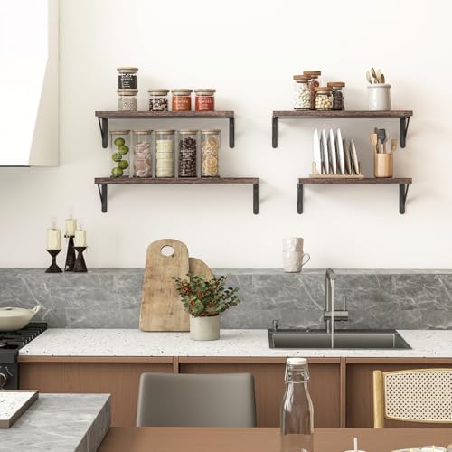 YGEOMER 4 Different Sizes Floating Shelves - Image 2