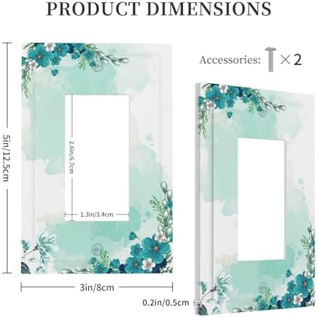 Decorative Outlet Covers Blue Green Flowers Light Green Watercolor Patterns 1 - Image 5