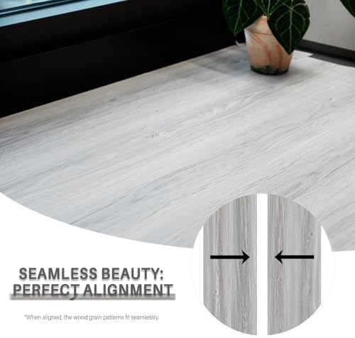 Wood Grain Peel and Stick Floor Tiles, 11.8" W × 394" L, Light Color - Image 4