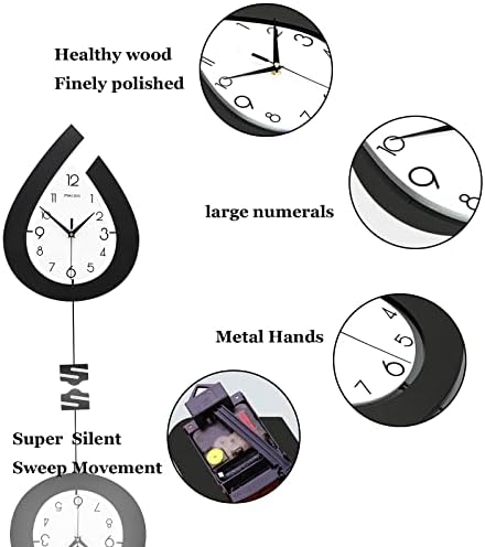 Large Wall Clock for Living Room Decor Big Pendulum Modern Wall Clock Silent - Image 3