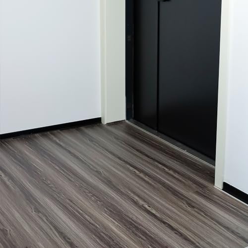 Wood Grain Peel and Stick Floor Tiles, 11.8" W × 394" L, Dark Color - Image 2