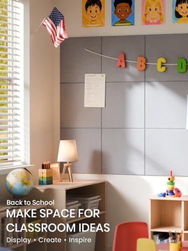Bumusty 48"x 36" Large Felt Bulletin Board Tiles, Soft Gray - Image 5