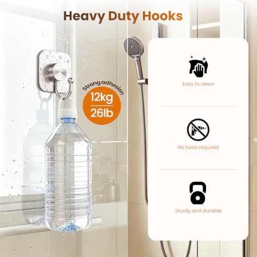 Aikzik 4 Pack Large Heavy Duty Wall Hooks - 26lb Max - Image 2