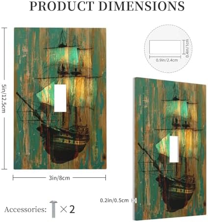 Decorative Light Switch Cover Rustic Green Wood Grain Sailboat 1 Gang Single - Image 5