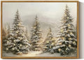 InSimSea Framed Winter Christmas Wall Art Decor, Winter Pine Forest by InSimSeaArt