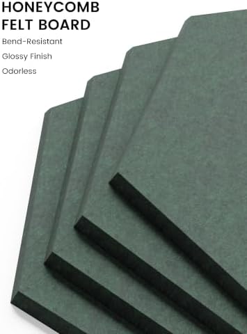 Fluxynara 12-Pack Hexagon Felt Bulletin Board Tiles, Aurora Green-1 - Image 3