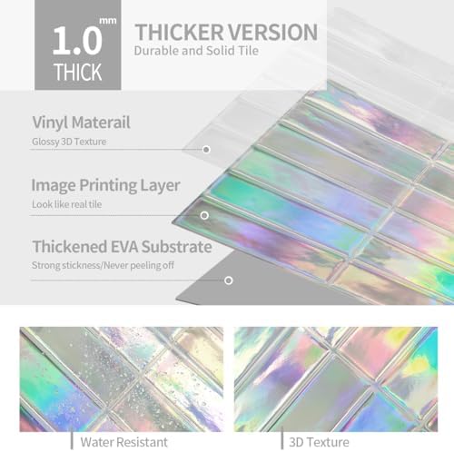 Peel and Stick Backsplash 3D Wall Tiles, Self-Adhesive, Oil Proof, Waterproof - Image 7
