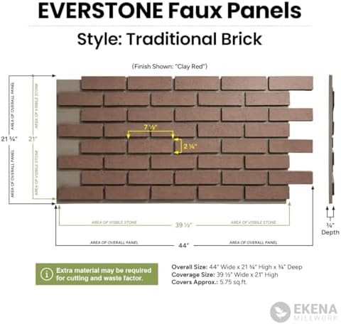 EverStone Traditional Faux Brick Panel, Toffee Color - Image 2