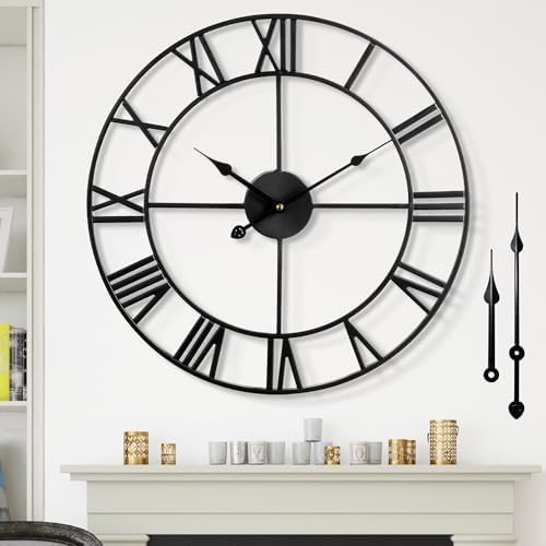 1st owned Large Wall Clock Silent Non-Ticking Roman Numerals Vintage Battery by Wallclockdecor