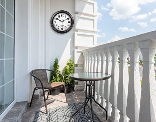 zyzamay 12 Inch Indoor Outdoor Clocks, Waterproof Wall Clock - Image 4