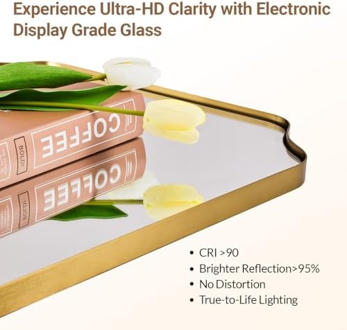 ANDY STAR 36"x60" Large Gold Mirror, Brushed Brass Rectangle Mirror - Image 5