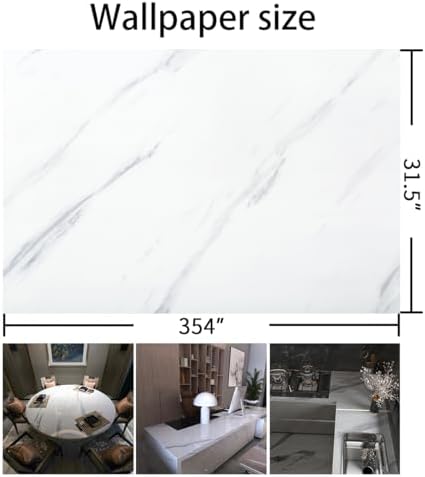 Large White Marble Granite Wallpaper Peel Stick Countertops 31.5x354inch - Image 7