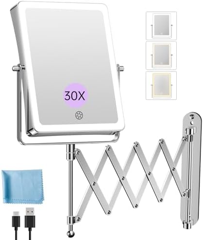 FASCINATE 8.7" 5000mAh Rechargeable Wall Mounted Makeup Mirror by FASCINATE