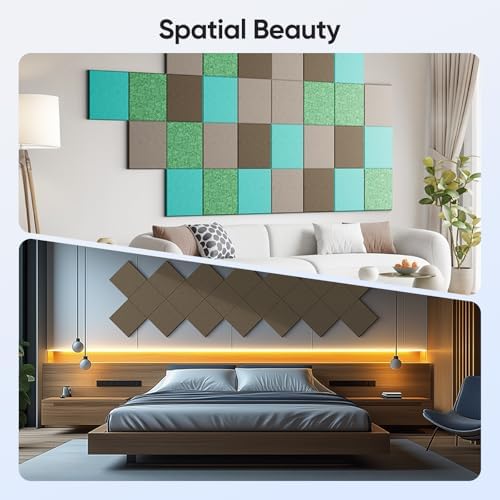 Square Acoustic Panels, 12 Pack Self-Adhesive Sound Panels - Image 5
